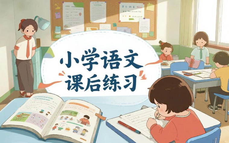 小学语文《课后练习+学习任务单》，1-6年级上下册全套资料-课程资源网