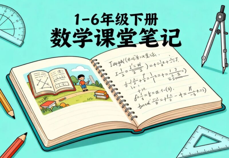 1-6年级下册数学课堂笔记，同步教材+知识梳理+考点精析-课程资源网