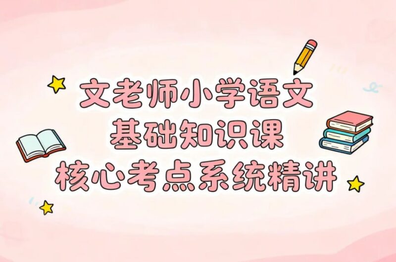 文老师小学语文基础知识课，核心考点系统精讲-课程资源网