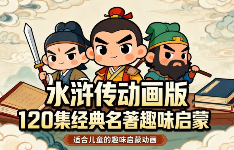 乐乐课堂《水浒传》动画版，120集经典名著趣味启蒙-课程资源网