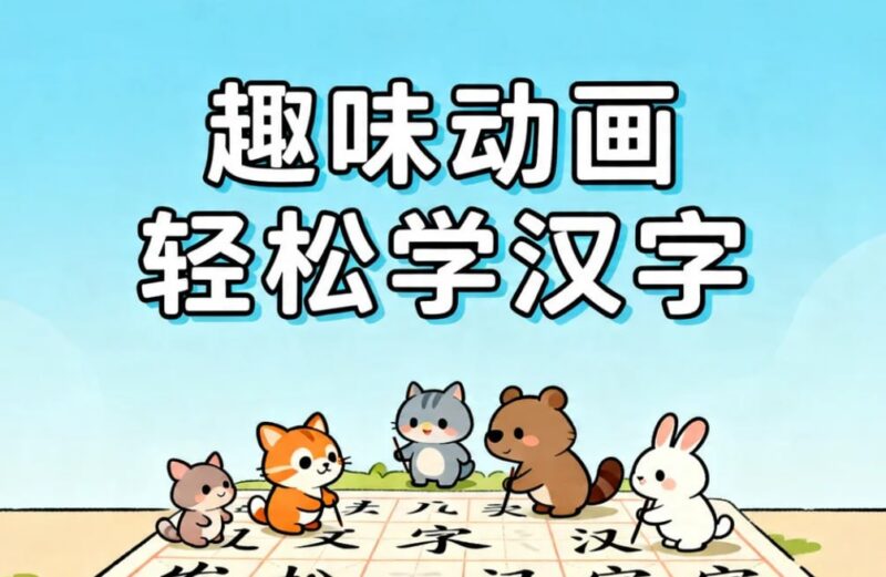 趣味动画轻松学汉字,幼小衔接必备识字课-课程资源网