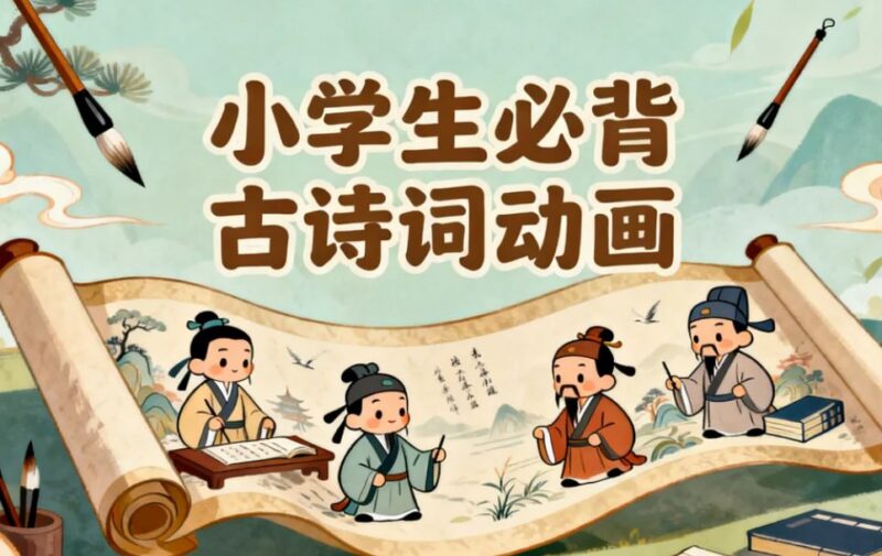 小学生必背古诗词动画，唱读背诵轻松记-课程资源网